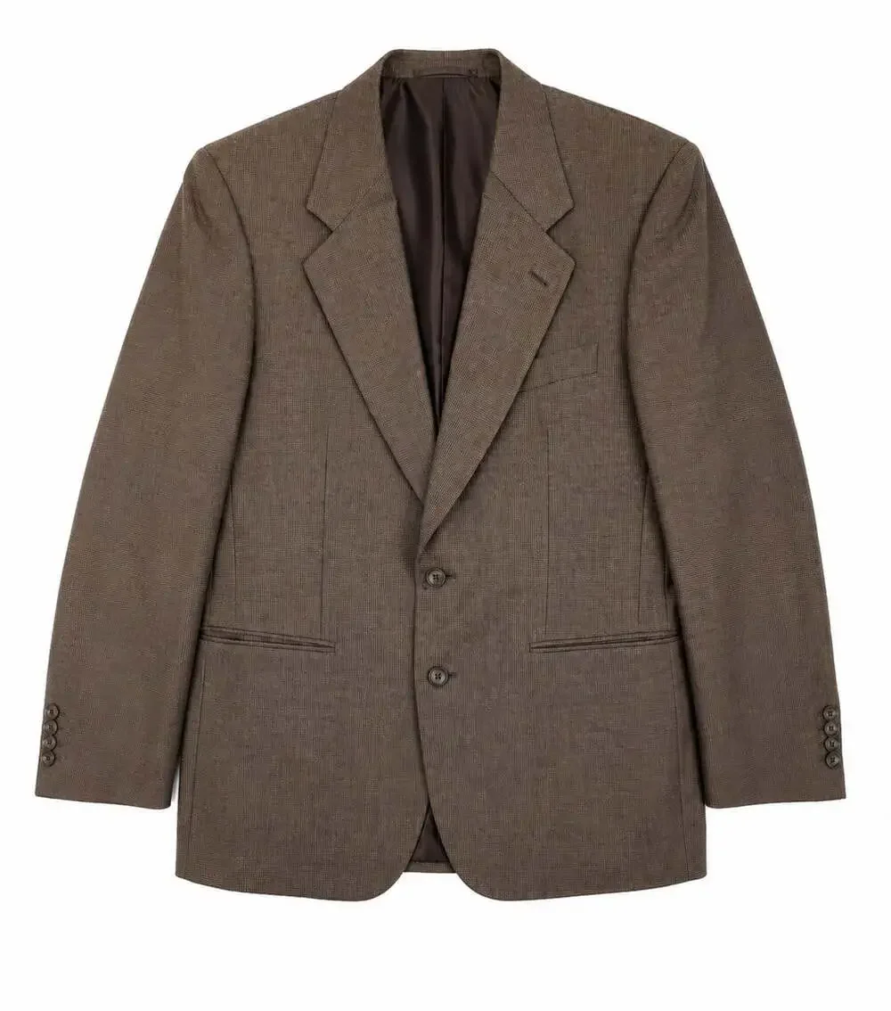 Sorgente Men’s Wool Structured Academia Blazer Vintage 97 Brown Retro  36S-38S